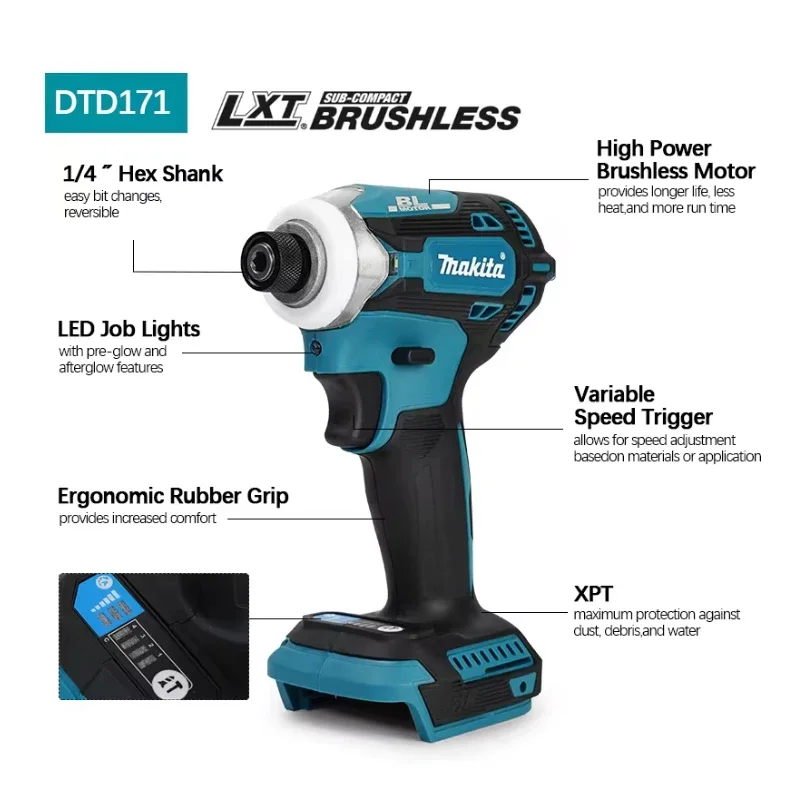 Tournevis à percussion sans ba - Brushless Cordless Electric Drill 18V avis et prix